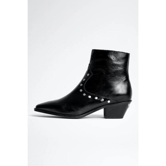 Zadig & Voltaire Tyler Leather Studded Ankle Boot - Picture 3 of 9